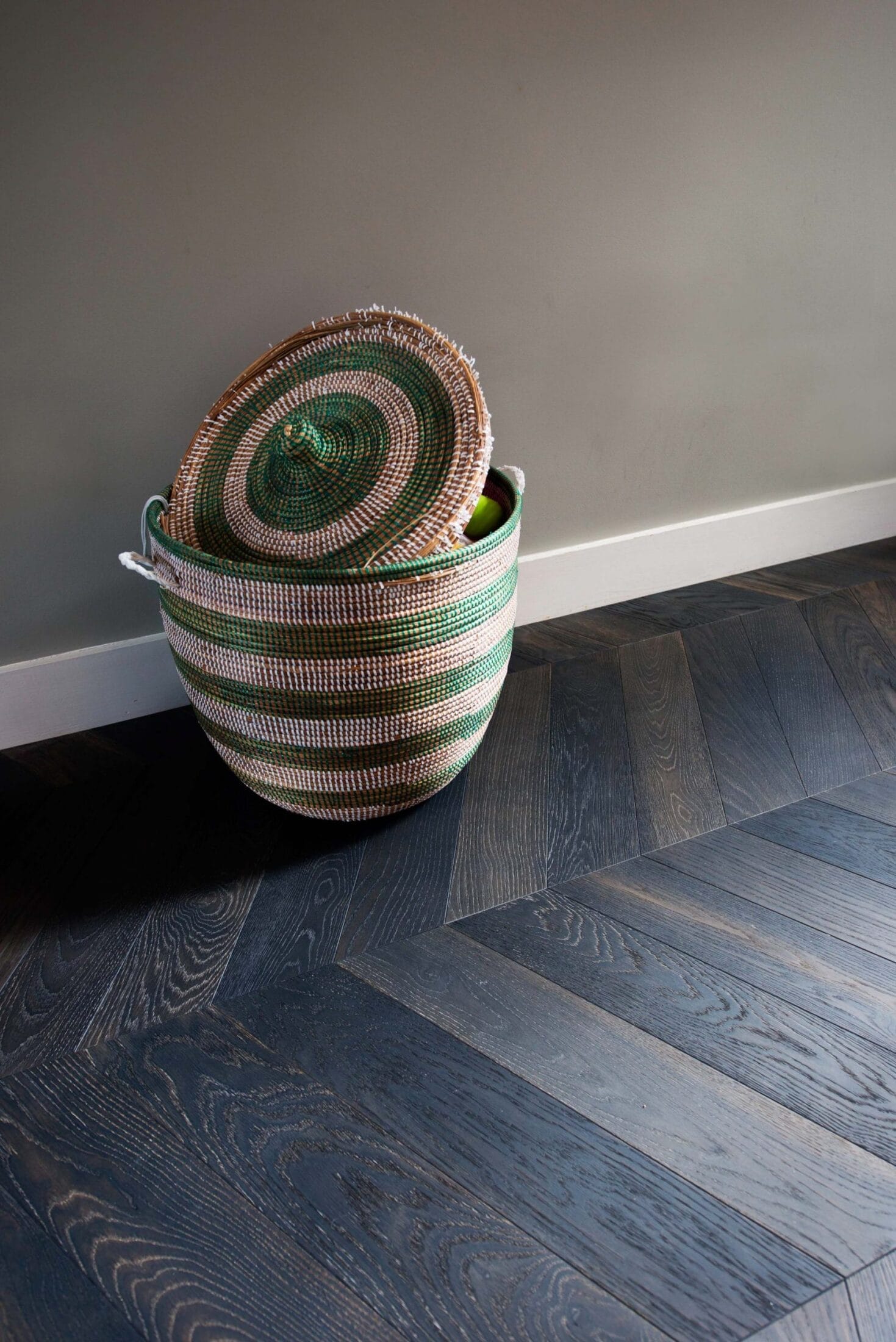 Dark Pitcairn Oak Chevron Wood Flooring