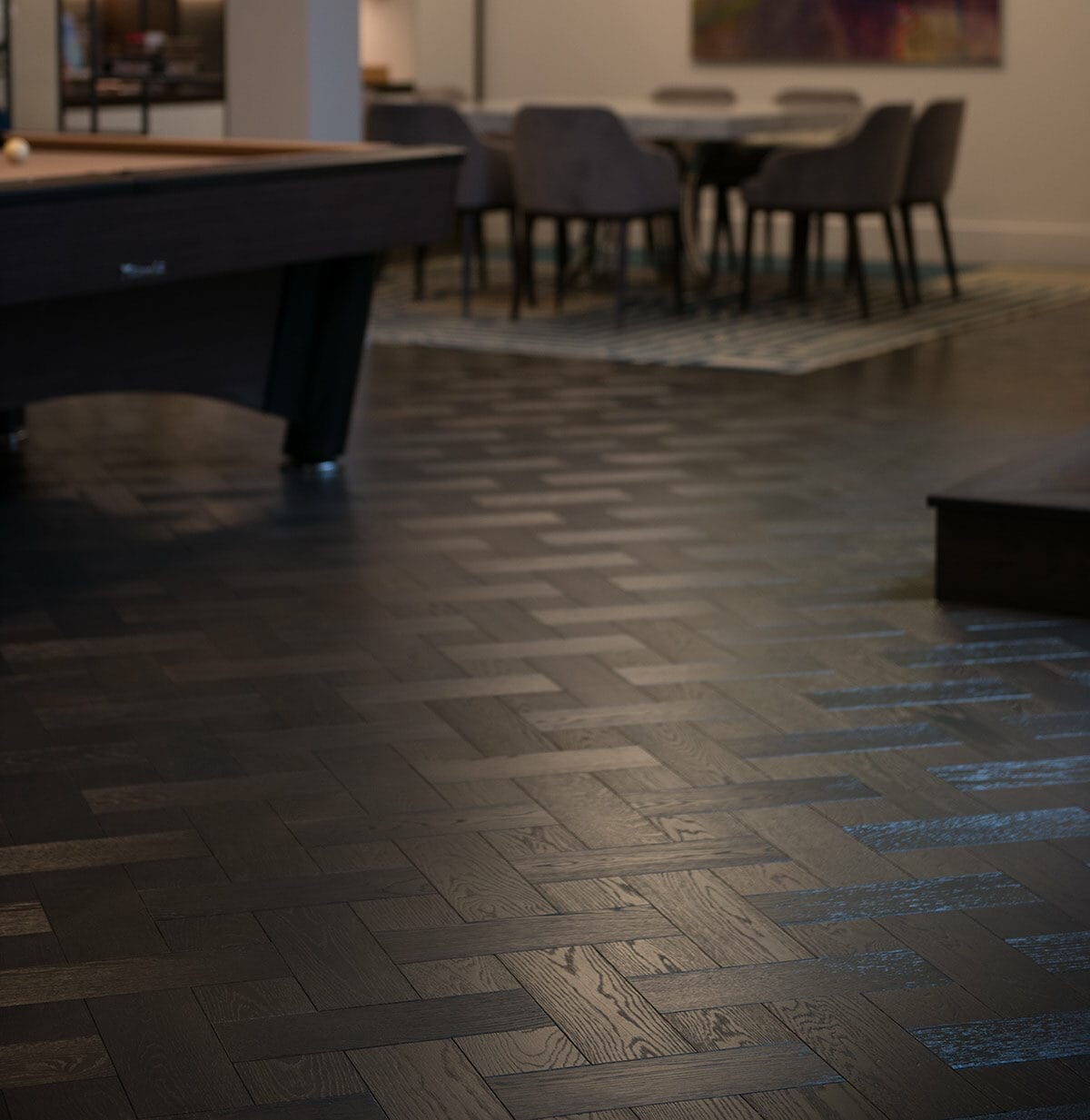Dark Oak Basketweave Parquet Wood Flooring