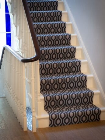 Hex Indigo Wool Flatweave Carpet Runner