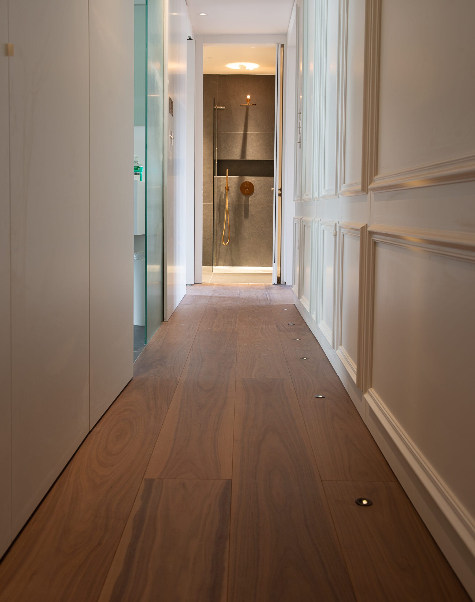 American Walnut in modern hallway