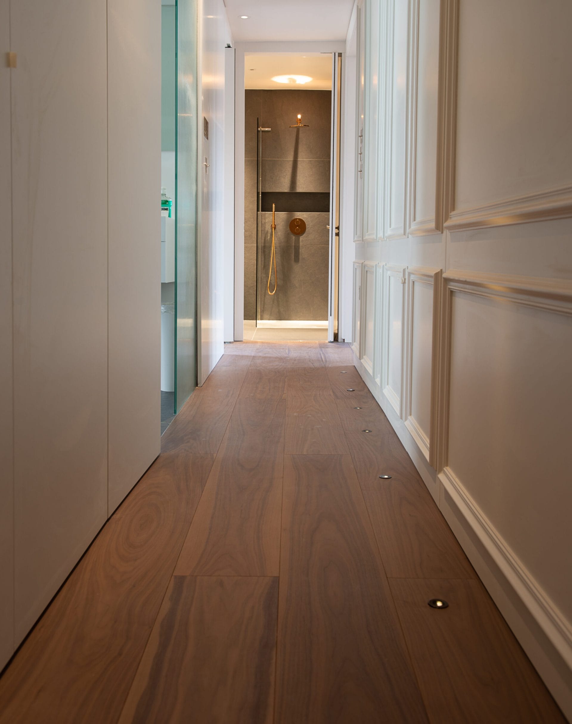 American Walnut in modern hallway