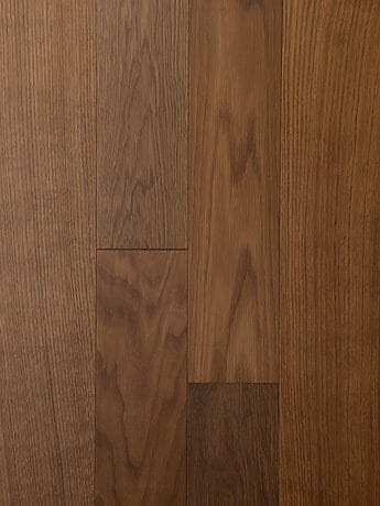 Rich brown tones on smoked oak flooring satin lacquer finish
