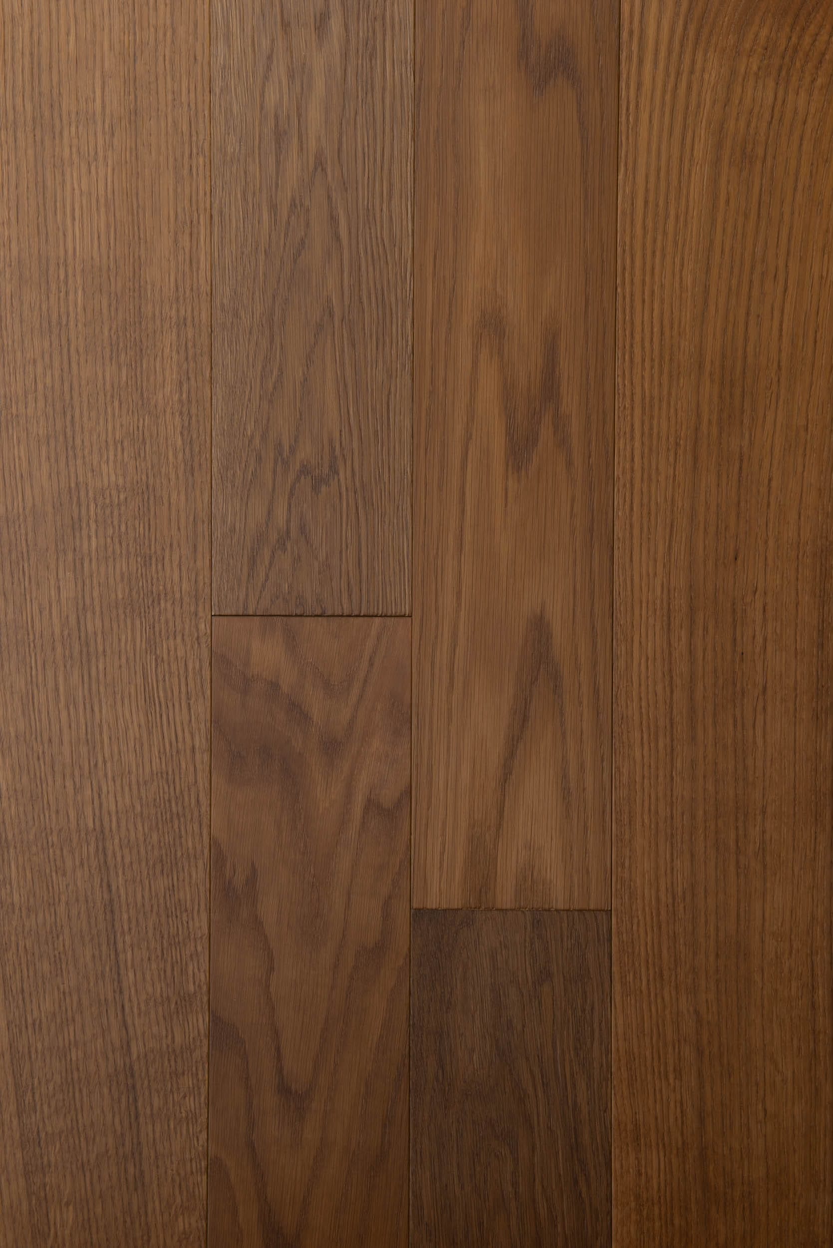 Rich brown tones on smoked oak flooring satin lacquer finish