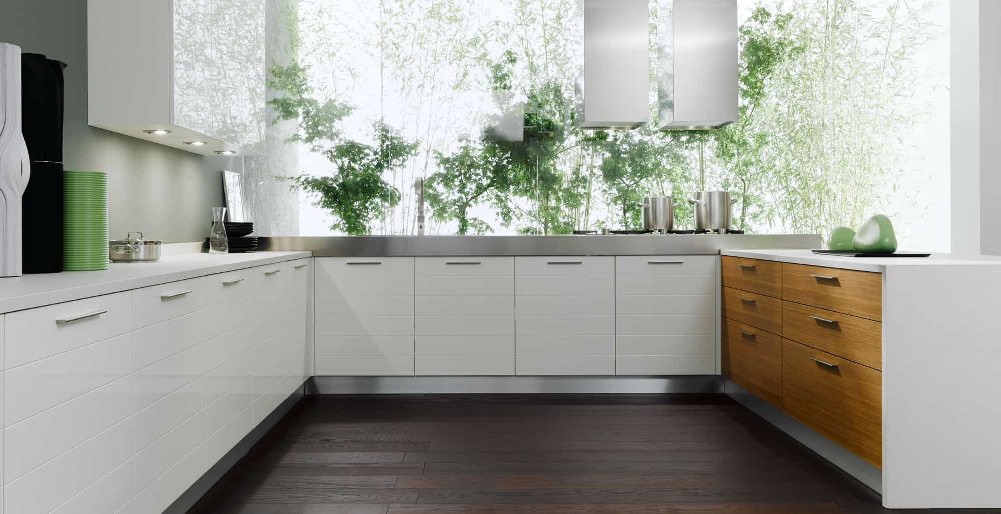 Dark Thermo Oak Planks in Kitchen
