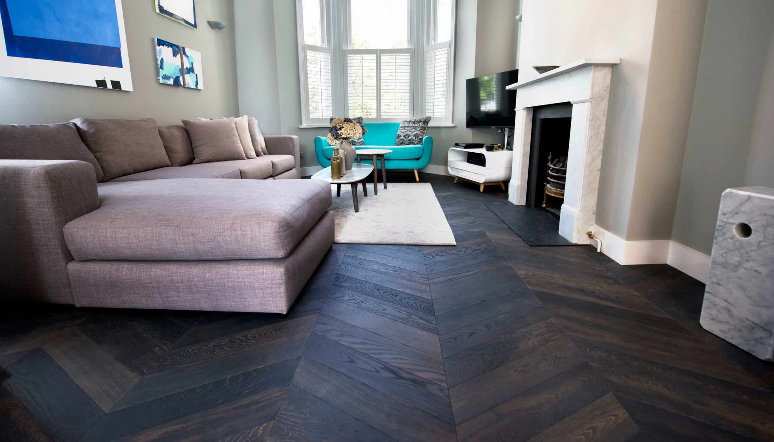 Dark Pitcairn Oak Chevron Wood Flooring