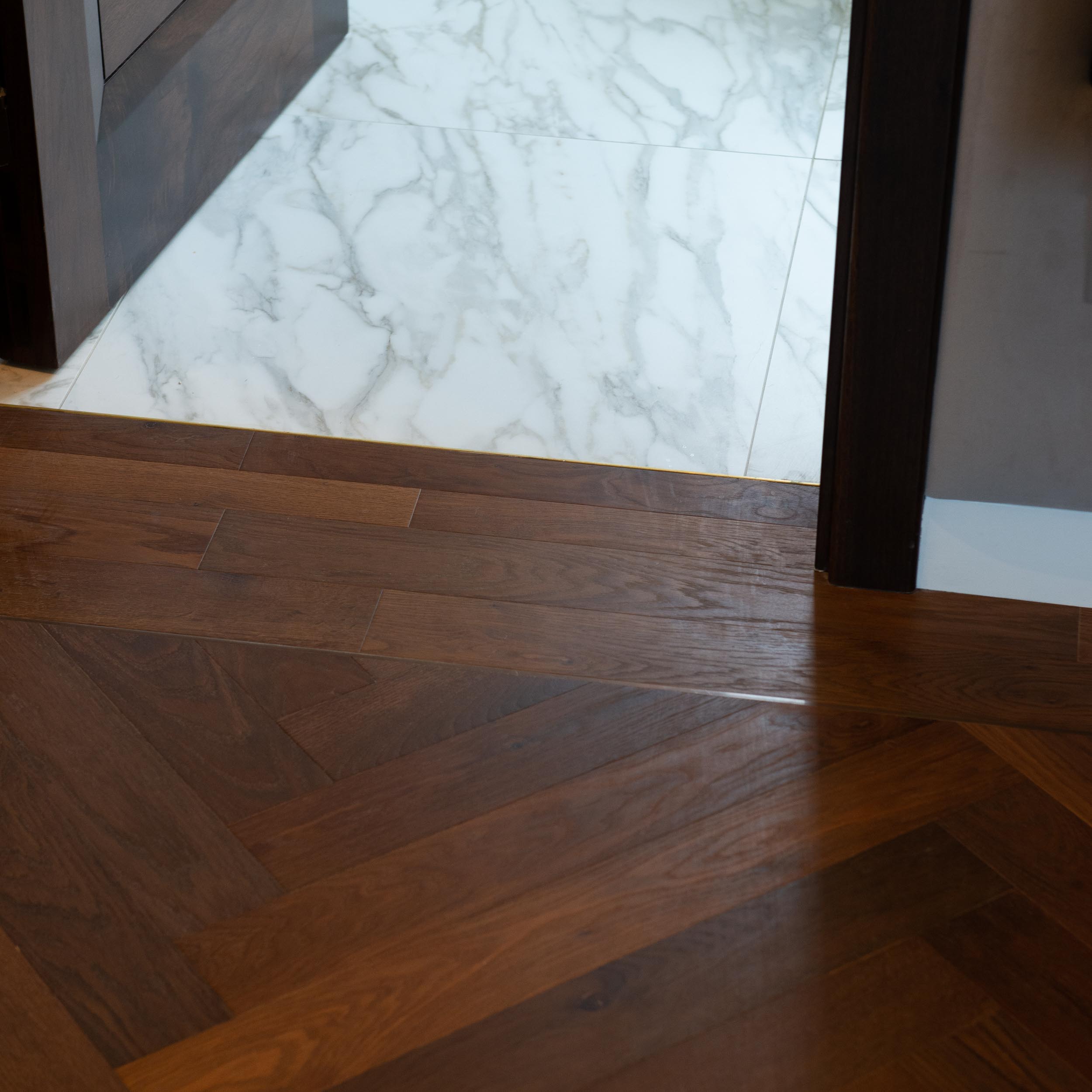 Herringbone Parquet with brass border