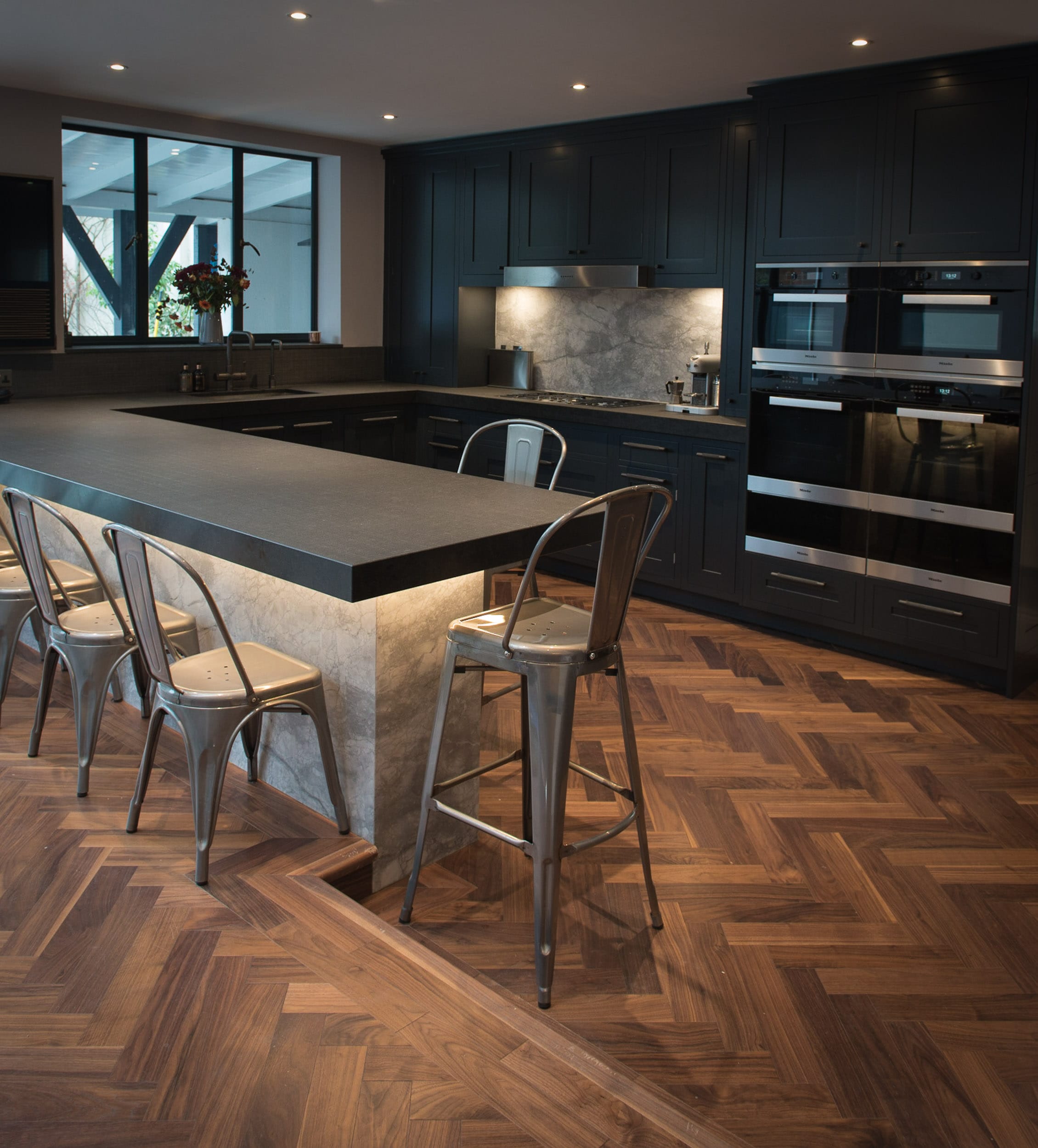 American Walnut Herringbone Parquet Wood Flooring