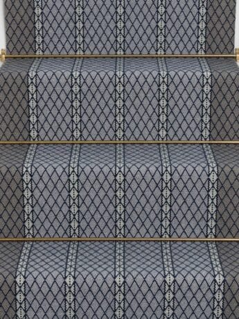 Blue Beauport Stair Carpet Runners on steps