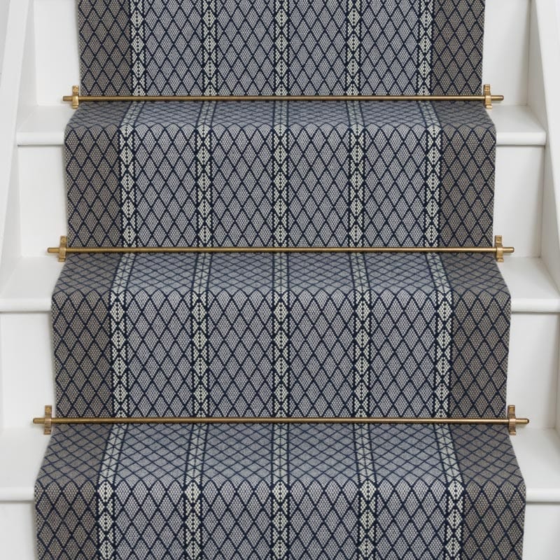 Beauport-4-Stairs Blue Beauport Stair Carpet Runners on steps