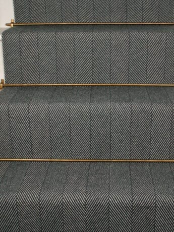 Herringbone Flatweave Runner with stair rods