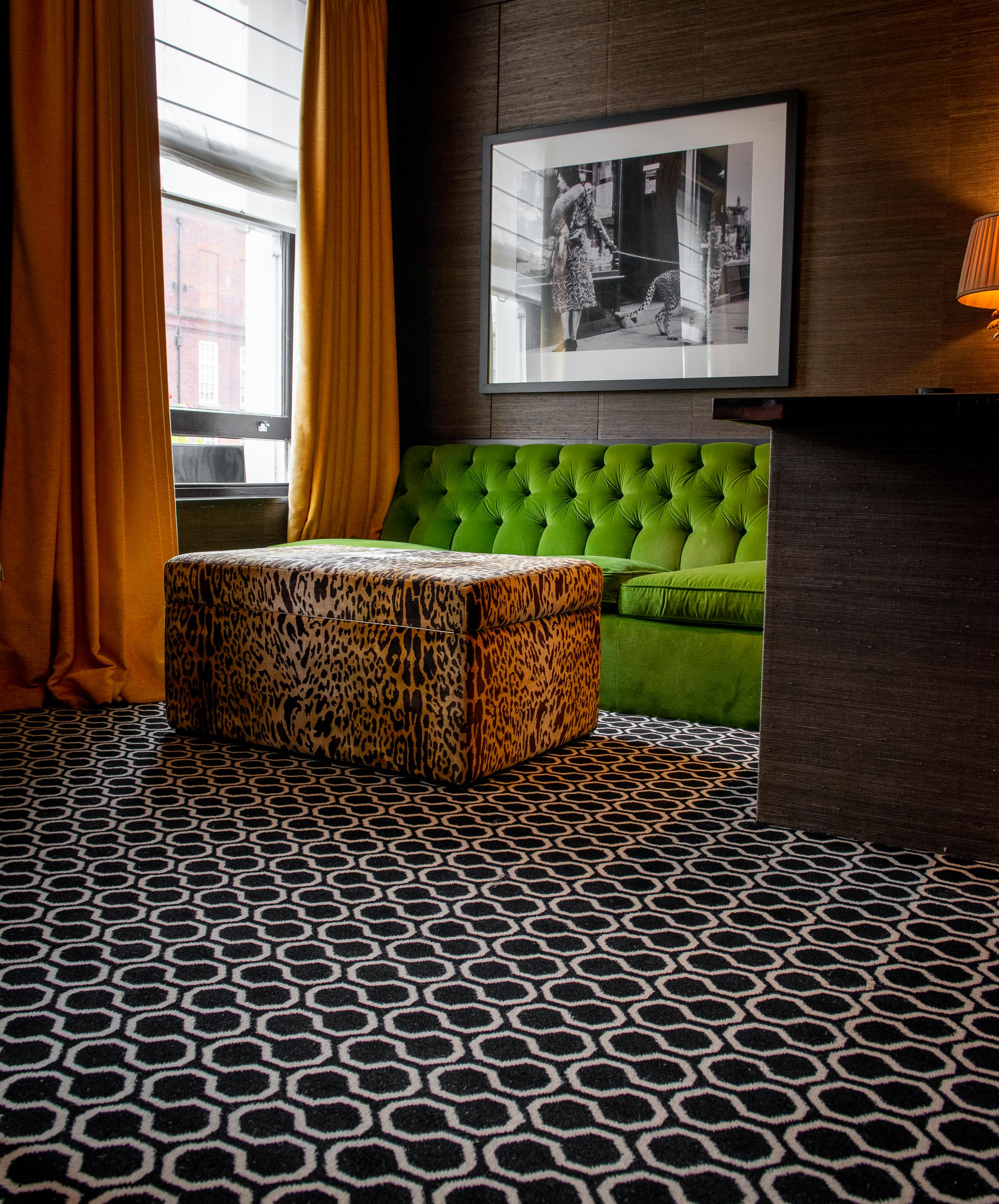 Quirky B Honeycomb Black Carpet