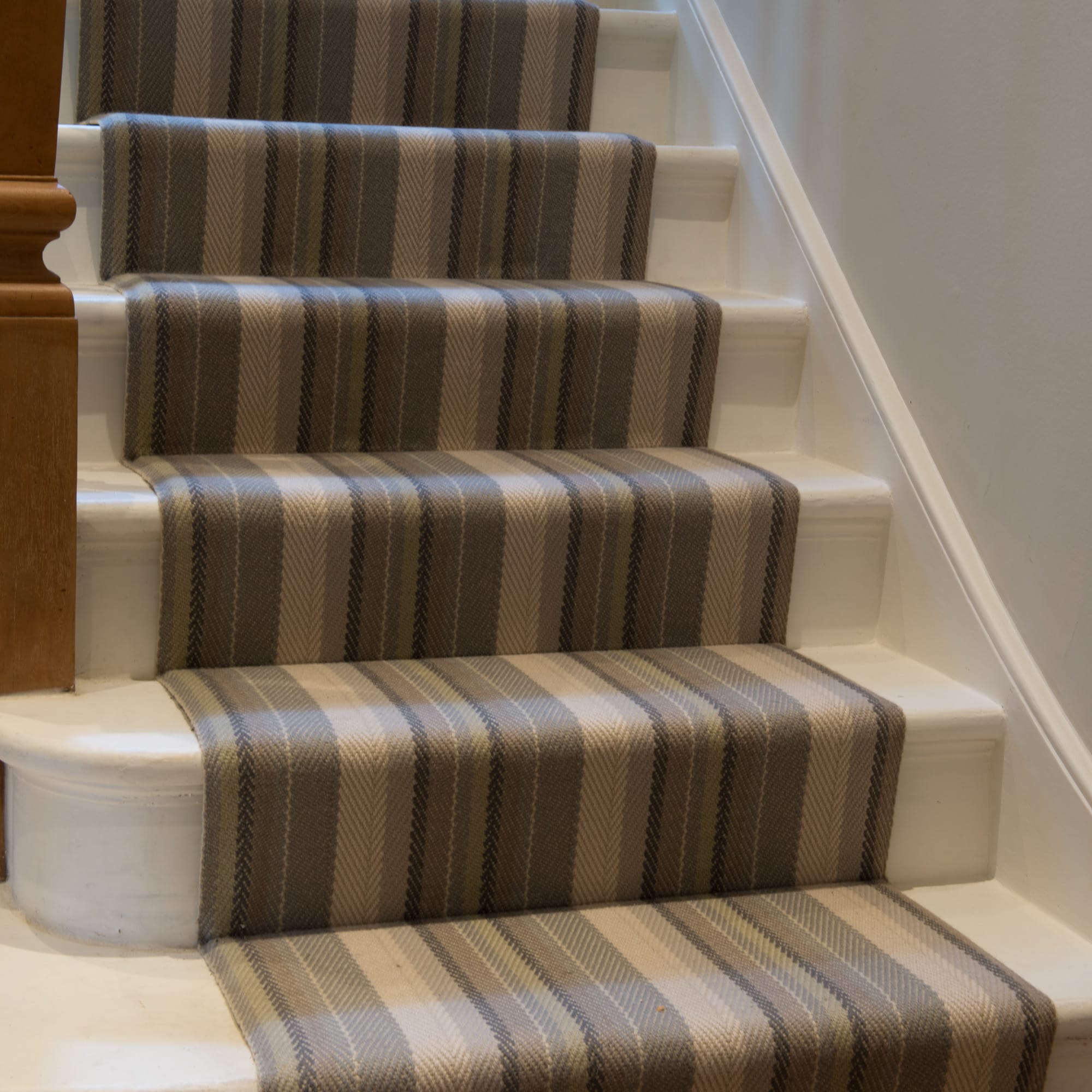 Neutral Flatweave Runner on stairs