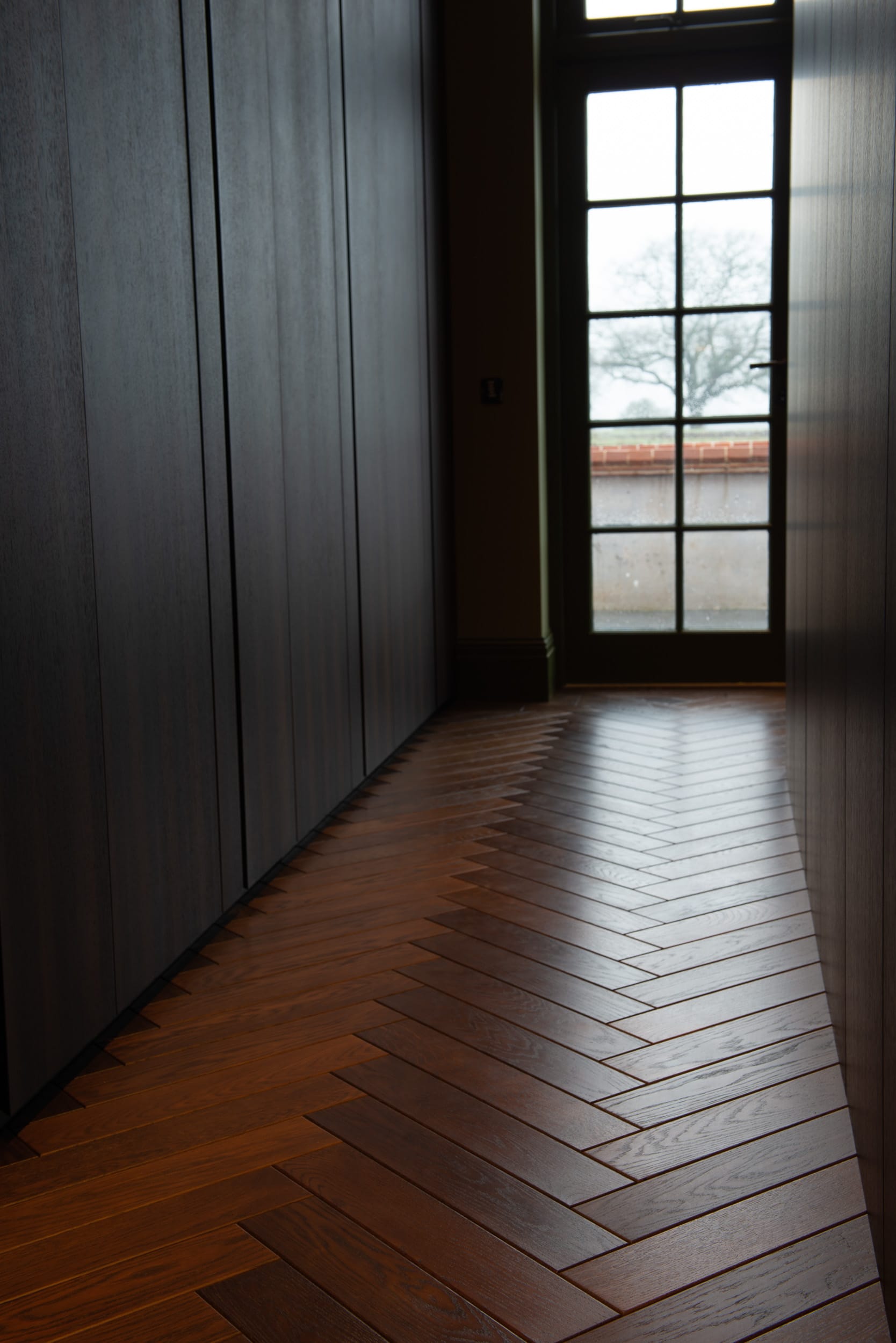 Audley Oak Herringbone in dressing room
