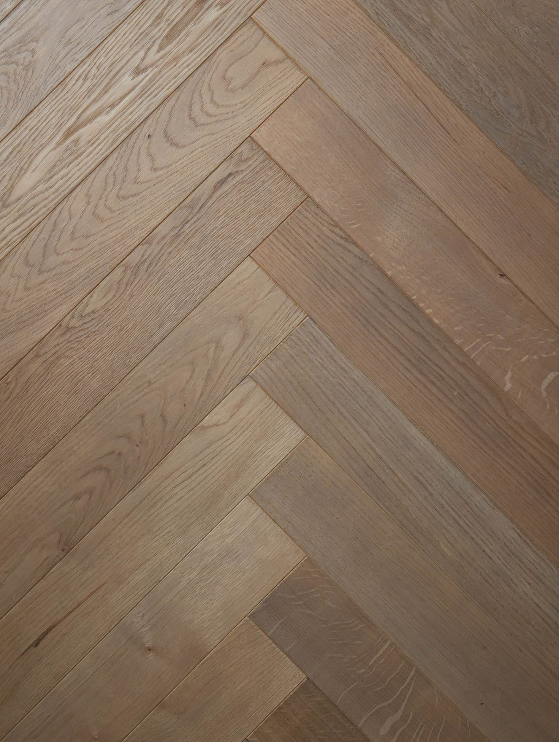 Grey Brown Oak Herringbone Wood Floor