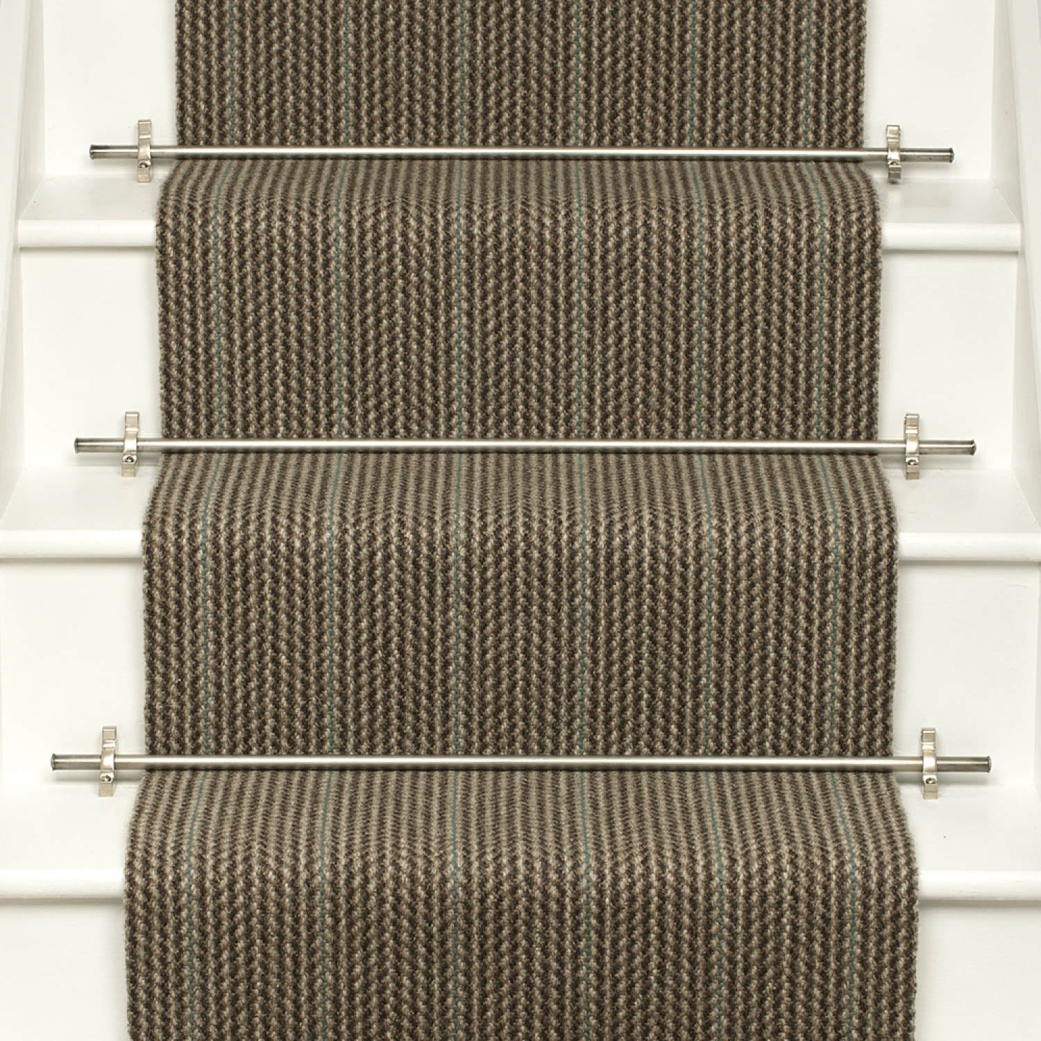 Broadcloth Teal Flatweave Stair Runner