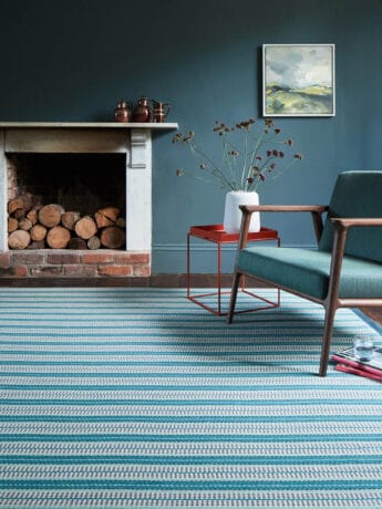 Vernon Teal Flatweave Stair Runner