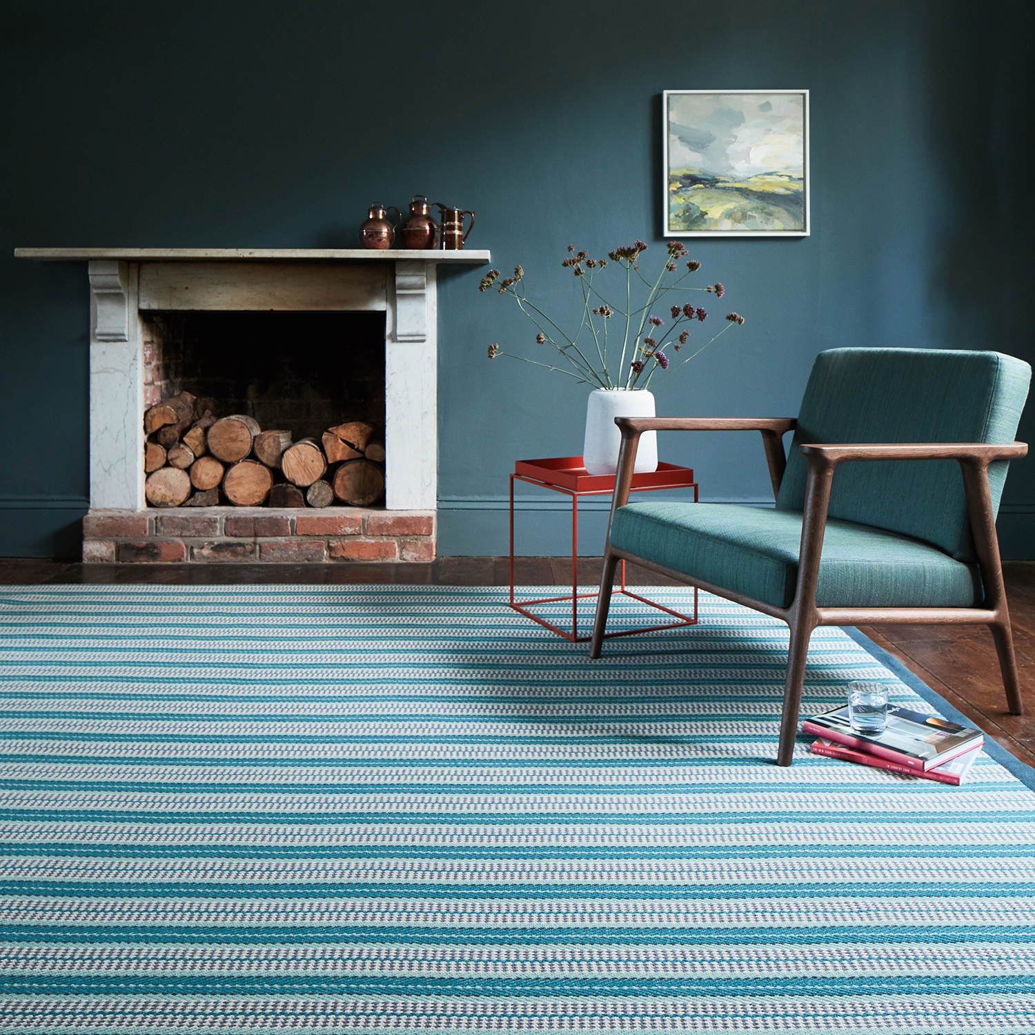 Vernon Teal Flatweave Runner Vernon Teal Flatweave Stair Runner