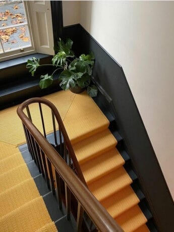 Herringbone Marigold Pure New Wool Flatweave Stair runners
