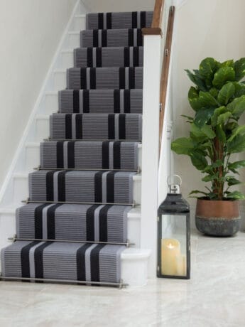 Stripes Transat Graphite PNT 23 Flatweave Stair Runner