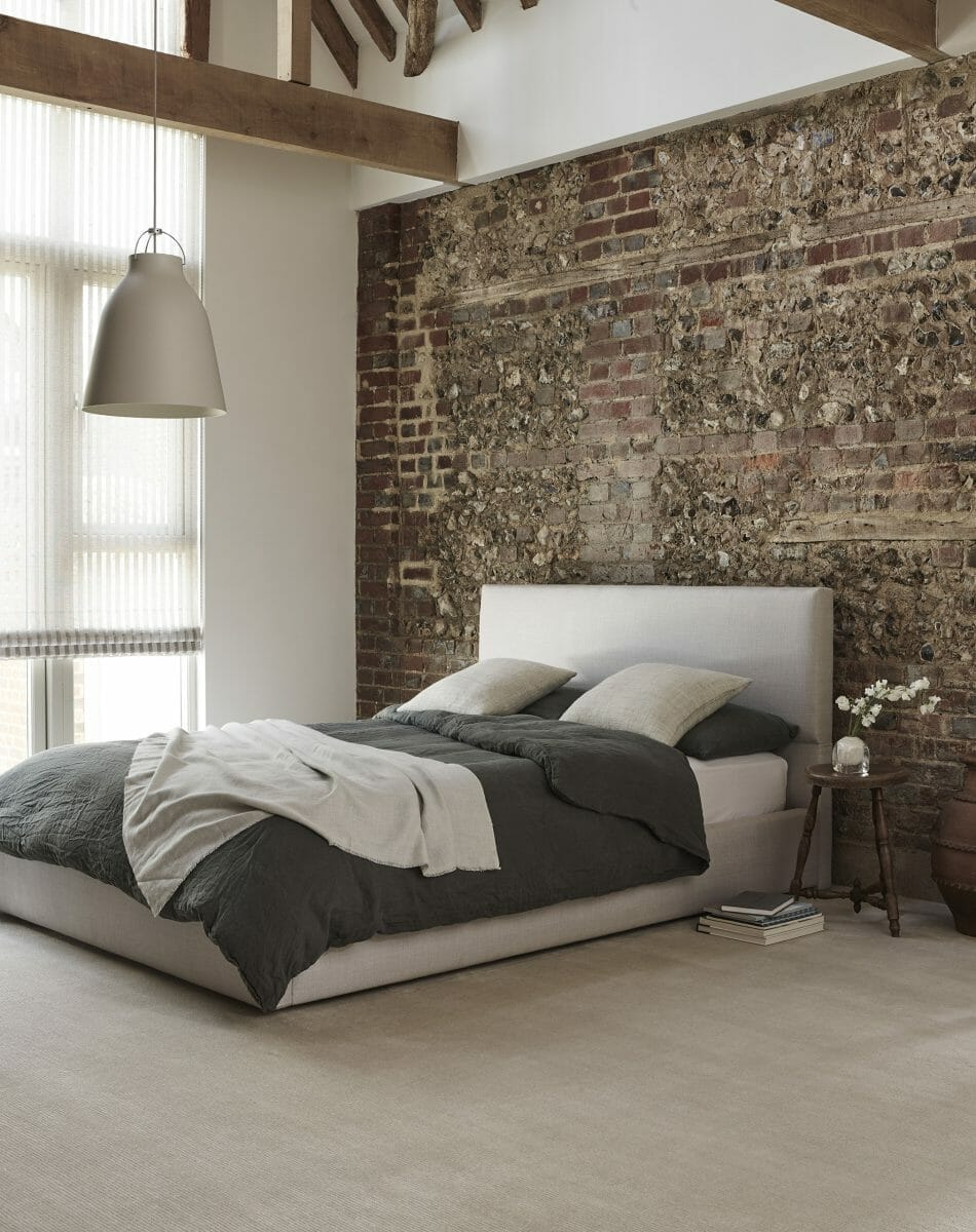Luxury velvet carpet in bedroom