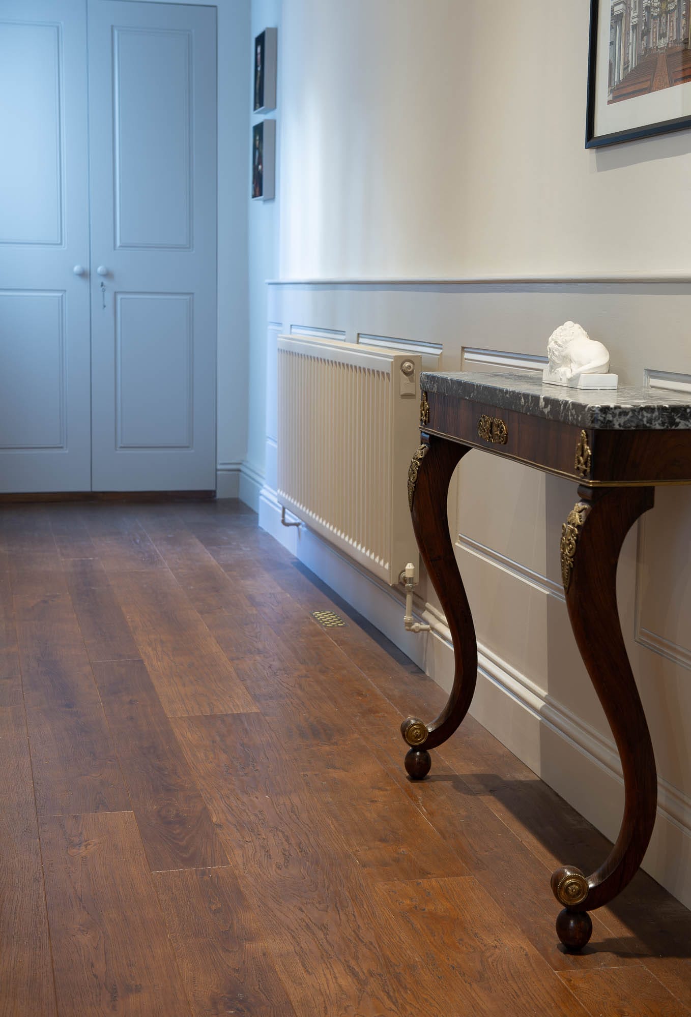 Aged Oak Flooring Old English Dark Brown Oak in hallway