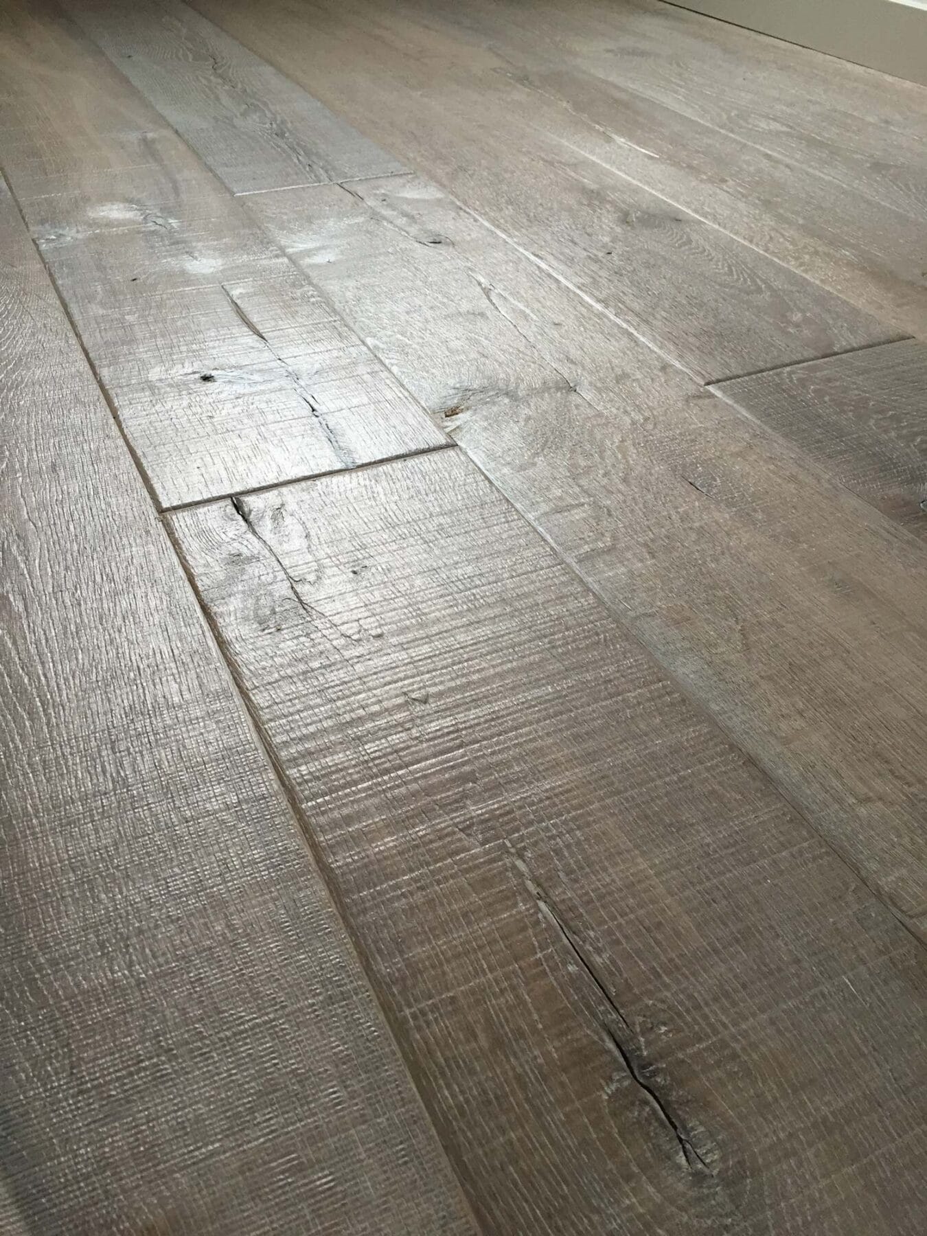 Shrunk Aged and Sawn Oak Floor close up of texture