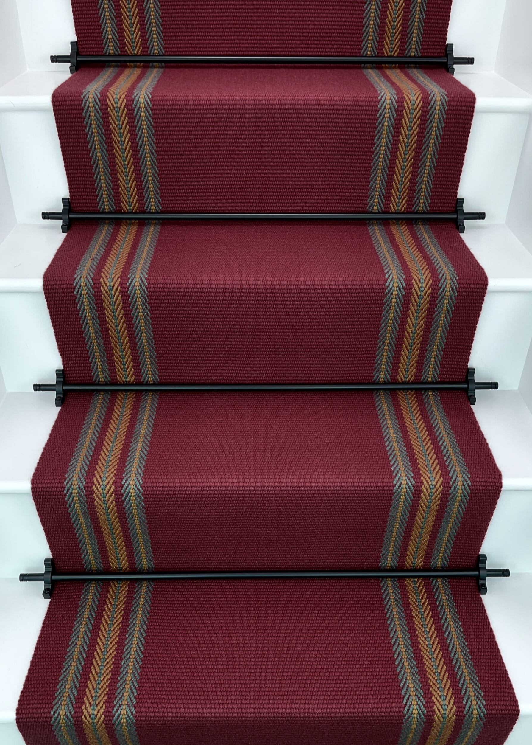 Red Stair Runner with Stripe border