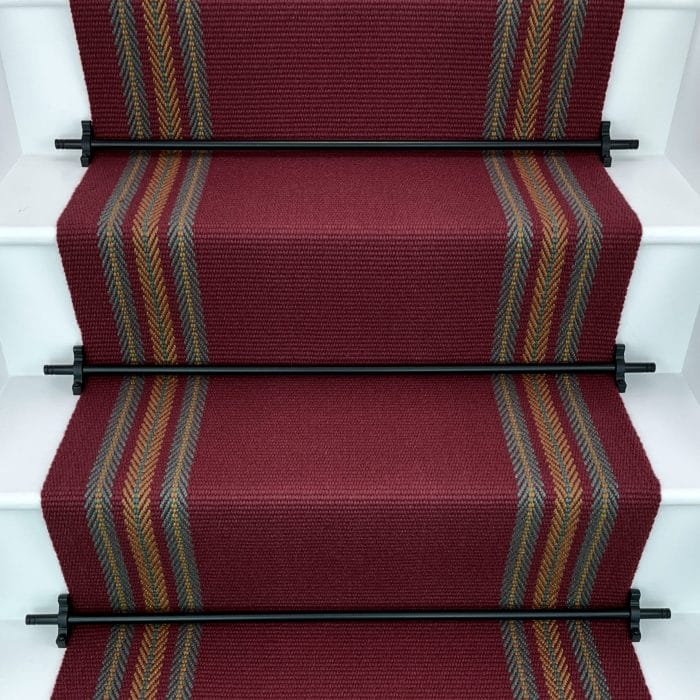 Red Stair Runner with Stripe border