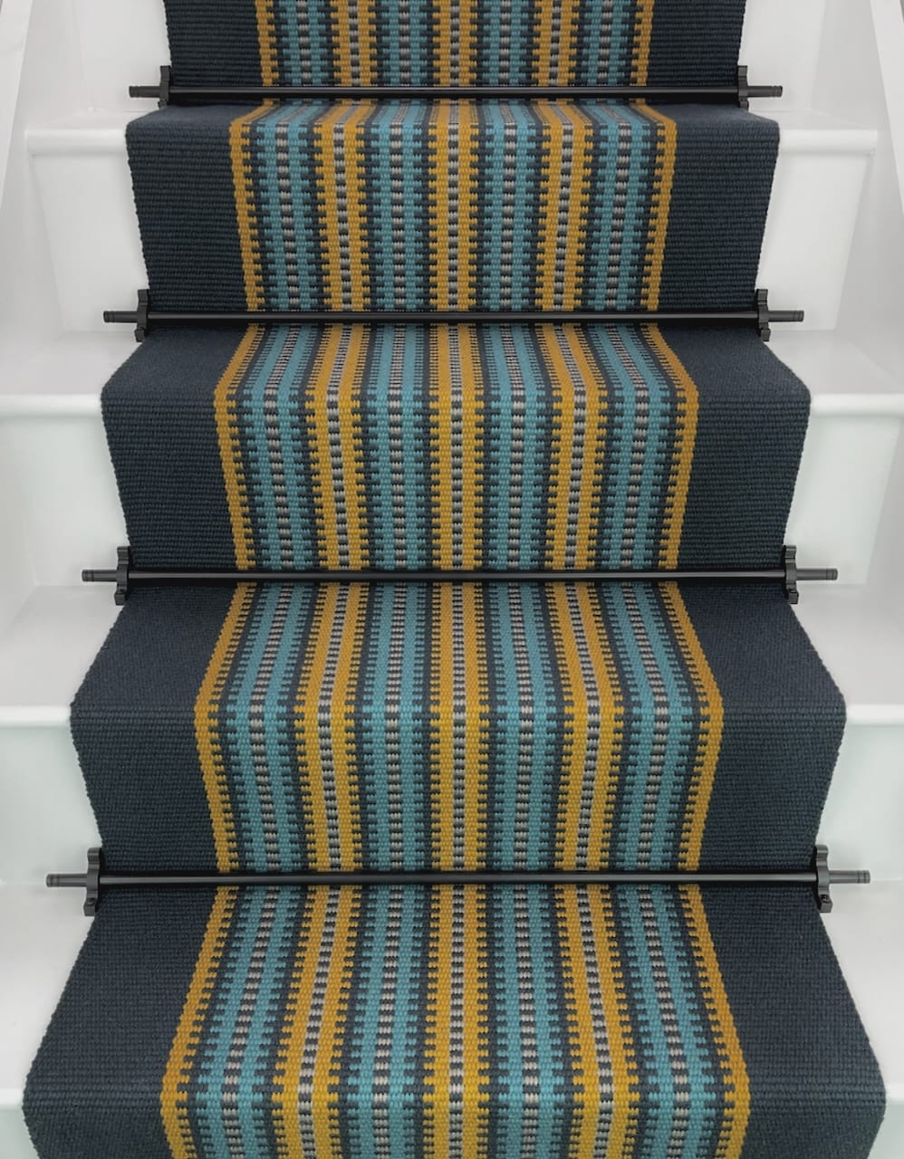 off-the-loom-doxford-capri-flatweave-stair-runner Blue orange Modern Stair Carpet Runner