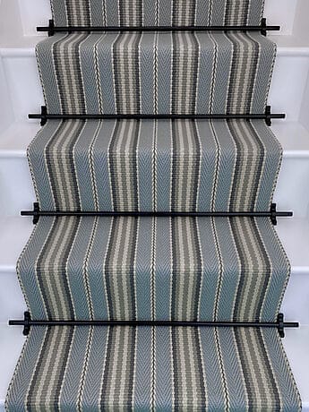 Blue Lintzford Wool Stripe Carpet Runner