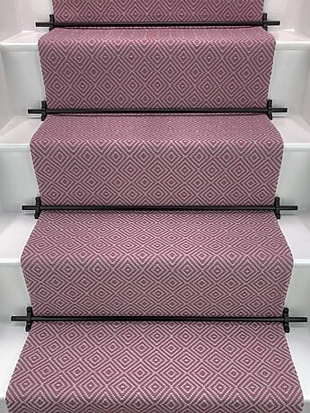 Pink Diamond Pattern Stair Carpet Runner