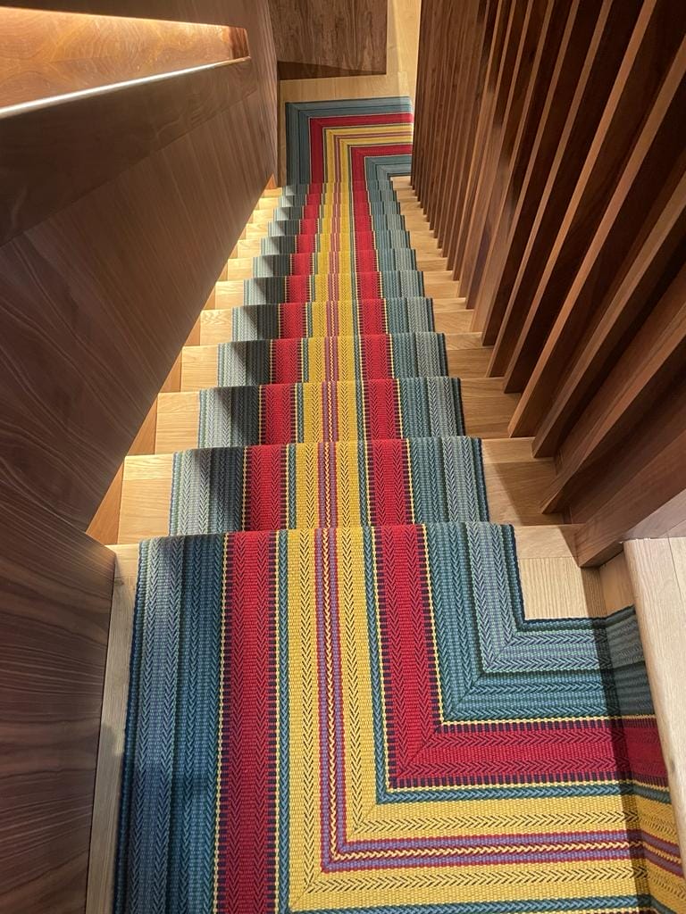 bright bold colourful stair runner