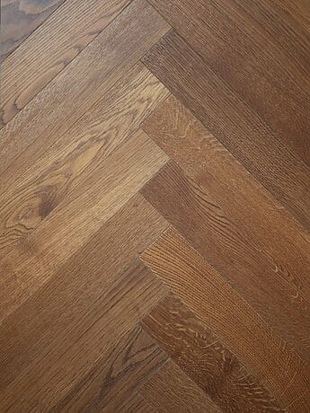 Herringbone oak flooring engineered dark brown swatch