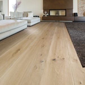 Wide plank oak flooring