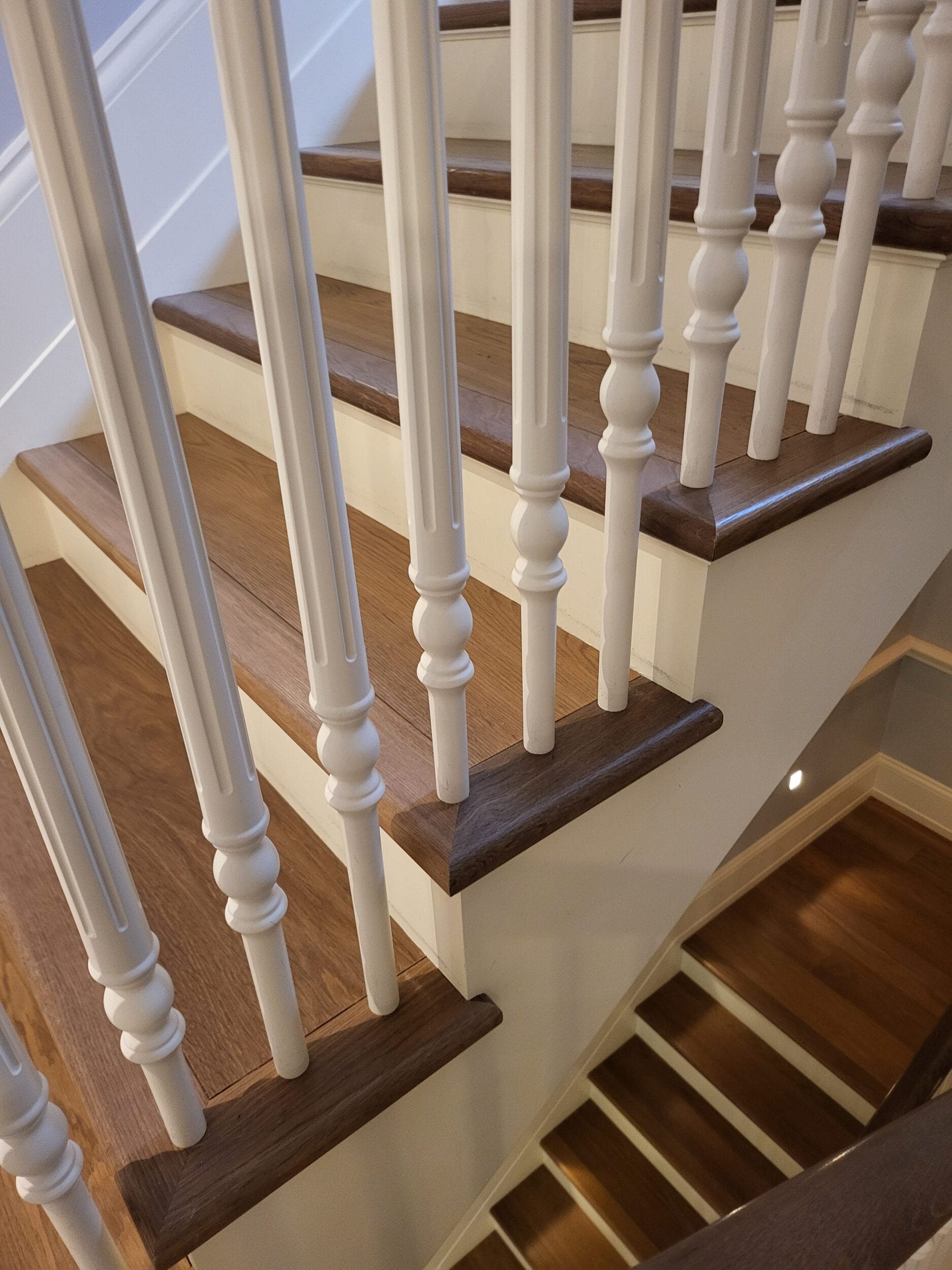 stairs with oak nosing, sperate tread and side return