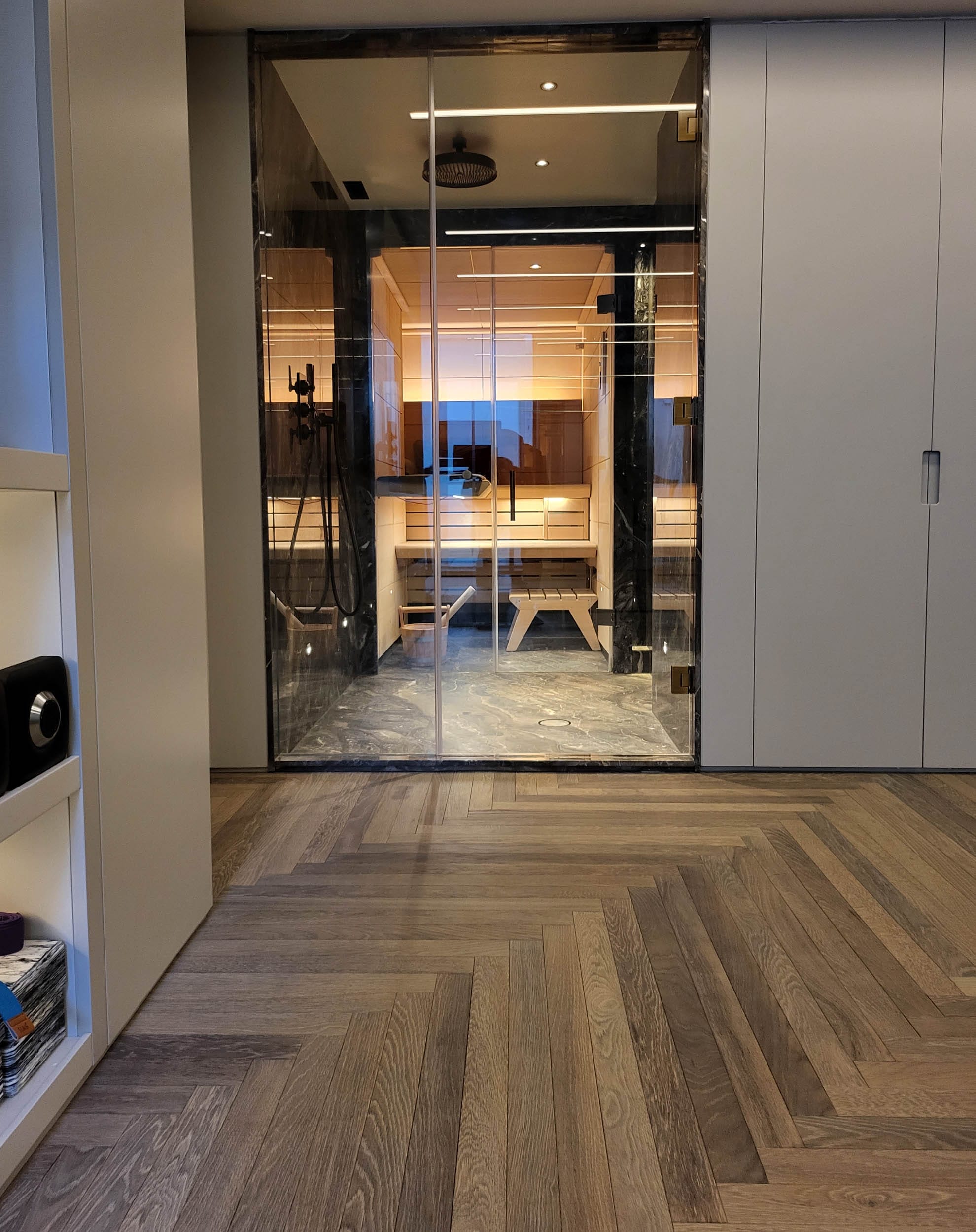 narrow strip herringbone in Gym