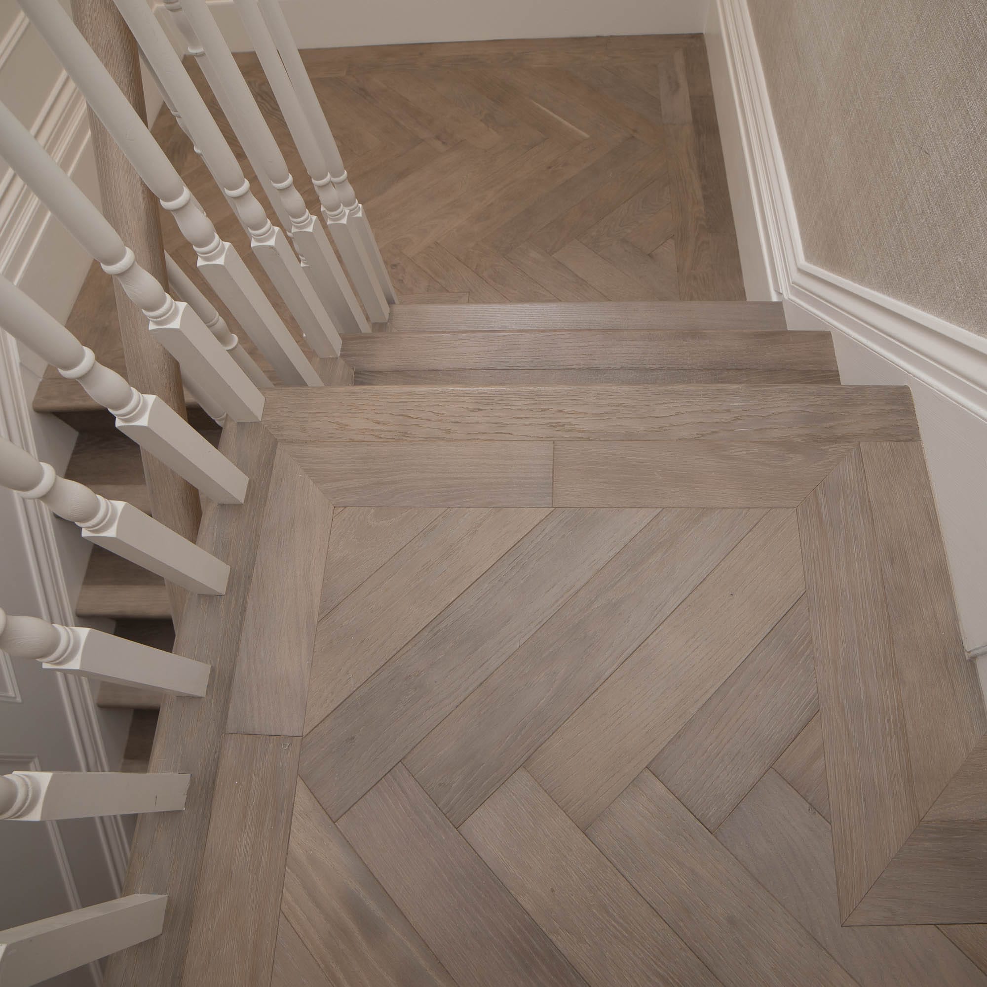 Stairs with open treads and spindles