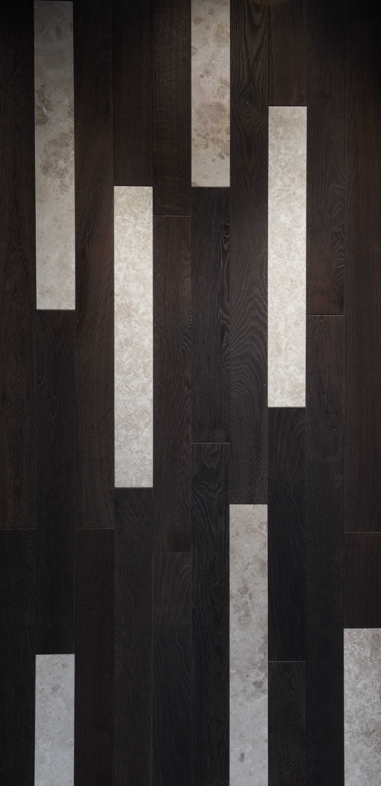 Dark Smoked Oak and Travertine Limestone Walnut Colour