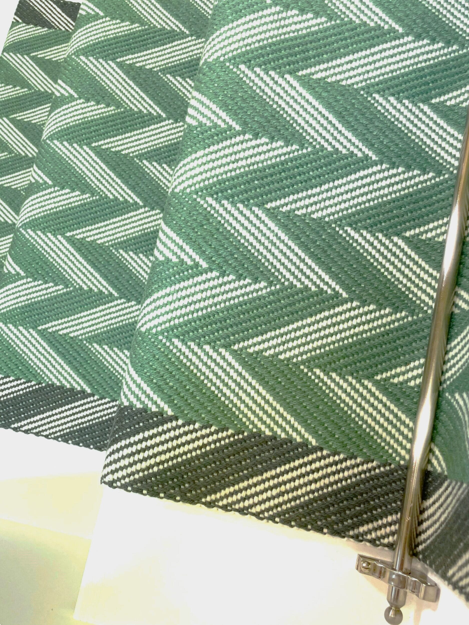 Green Chevron Flatweave Runner